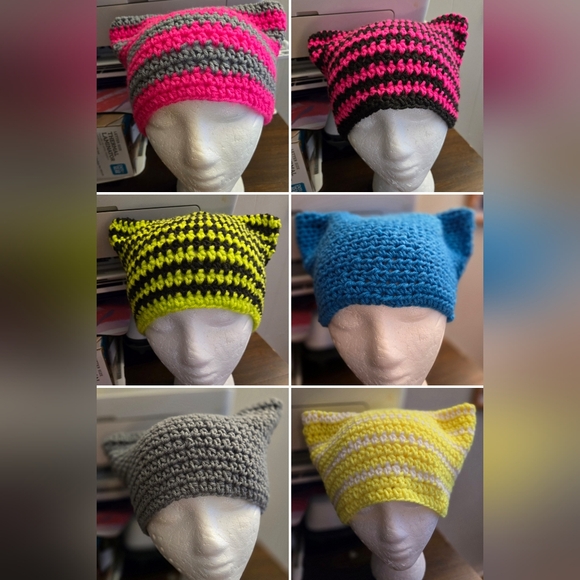 Colorful Knitted Cat Ear Beanies - Picture 2 of 2